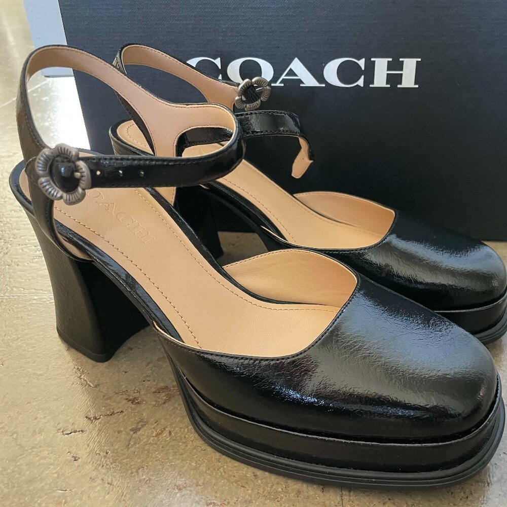 Coach Tea Rose Pumps Black Size 8 Unworn